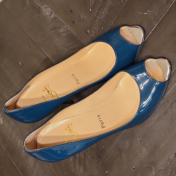Christian Louboutin heels **Size 39** Teal Patent leather open-toe